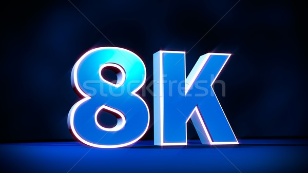 8K Ultra High Definition resolution three-dimensional glow text Stock photo © simpson33