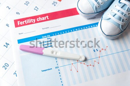 Elektronikus hőmérő tabletták termékenység diagram nő Stock fotó © simpson33