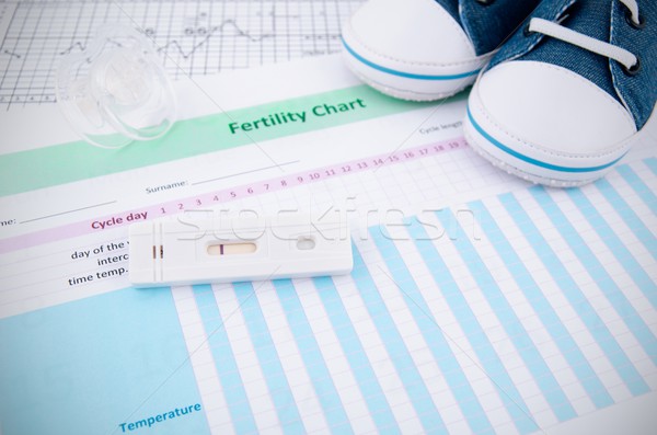 Teste de gravidez fertilidade traçar saúde mãe grávida Foto stock © simpson33