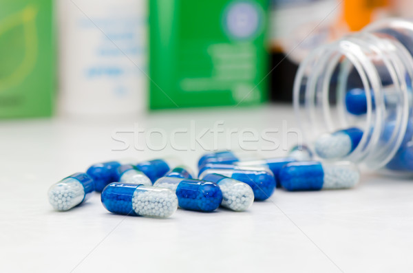 Lot of pills capsules close up Stock photo © simpson33