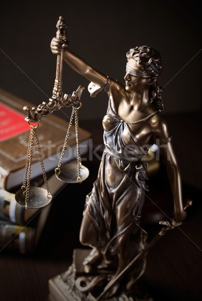 Law concept with Themis and books in background Stock photo © simpson33