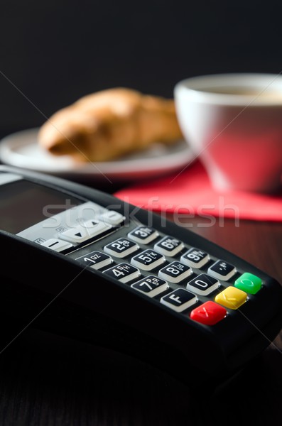 Cartão de crédito pagamento venda restaurante banco máquina Foto stock © simpson33