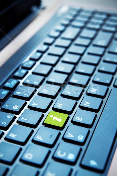 Green info button on computer keyboard Stock photo © simpson33