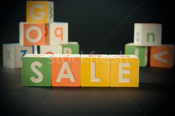 Venda palavra colorido blocos bônus vendedor Foto stock © simpson33