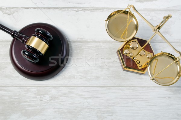 Stock photo: Law justice symbols concept top view
