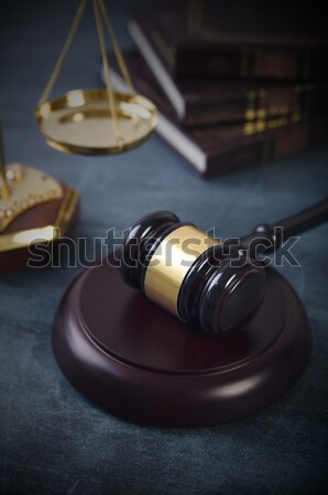 Justicia ley martillo martillo abogado libro Foto stock © simpson33