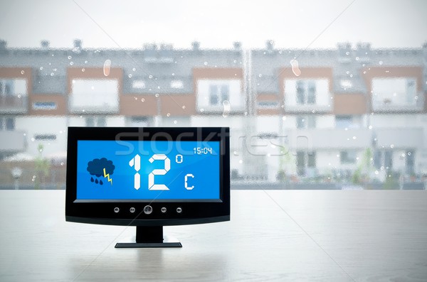 Weather station device with weather conditions outside backgroun Stock photo © simpson33