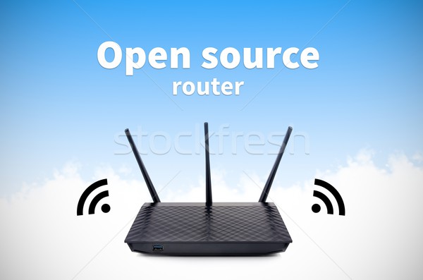 [[stock_photo]]: Modernes · sans · fil · wifi · routeur · ouvrir · source