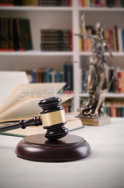 Justice and law symbol in library Stock photo © simpson33