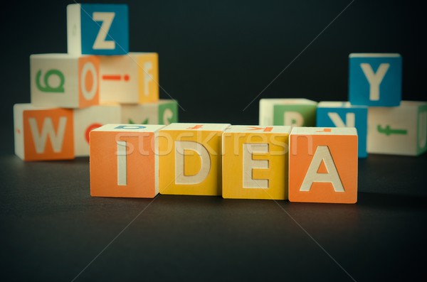 Idéia palavra colorido blocos inovação negócio Foto stock © simpson33