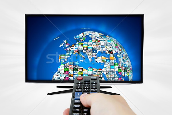 Szélesvásznú nagyfelbontású tv képernyő gömb videó Stock fotó © simpson33