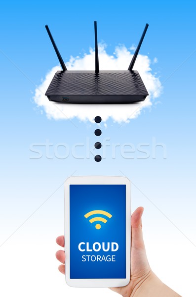 Router with backup storage disk. Data in your own cloud Stock photo © simpson33