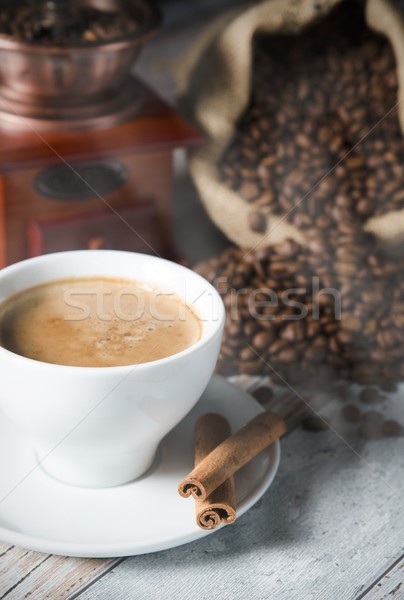 Kávé pörkölt bab malom daráló fahéj Stock fotó © simpson33