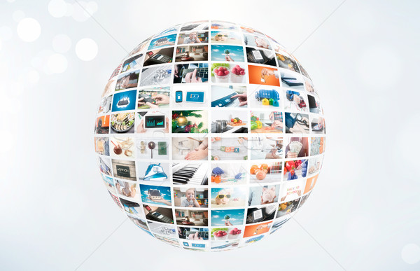 Television broadcast multimedia sphere abstract composition Stock photo © simpson33
