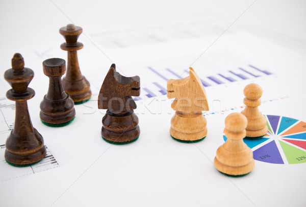 Pièces d'échecs affaires société stratégique comportement échecs [[stock_photo]] © simpson33