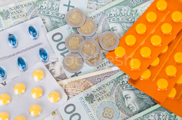 Pílulas medicina saúde custo dinheiro Foto stock © simpson33