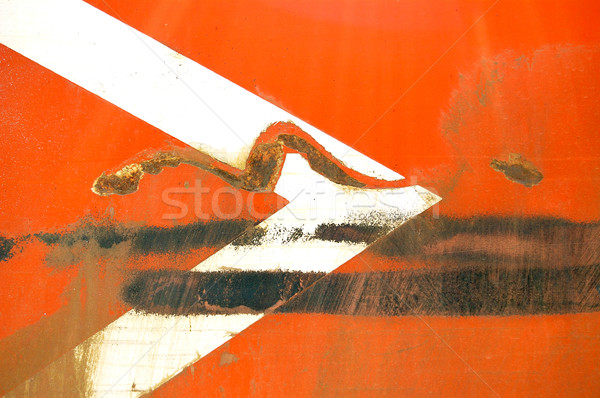 Nyíl sablon ipari fém felület festék rozsda Stock fotó © sirylok