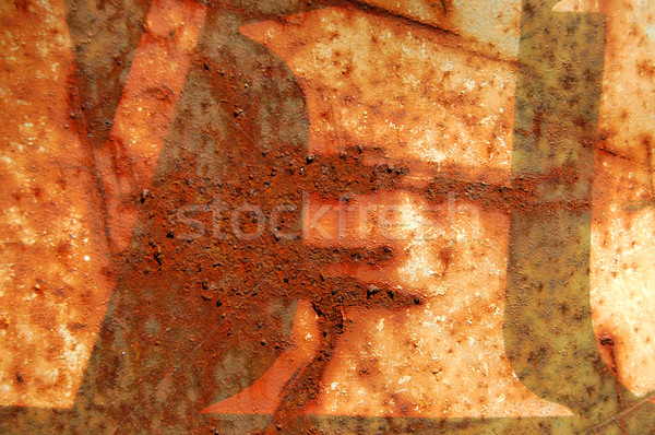 Zardzewiałe typu szablon metal baryłkę powierzchnia Zdjęcia stock © sirylok
