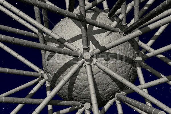 Gömb alakú tárgy gömb csövek futurisztikus illusztráció Stock fotó © sirylok