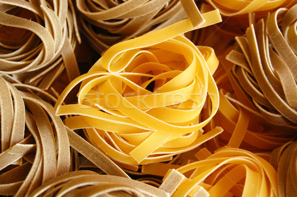 Tagliatelle makaronu dwa smaki świeże włoskie jedzenie Zdjęcia stock © sirylok