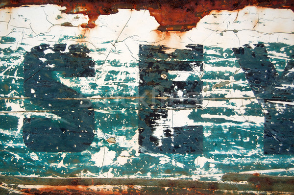 Verweerde type stencil roestige metalen oppervlak abstract Stockfoto © sirylok