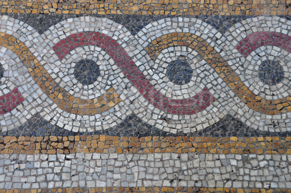 Mozaik absztrakt körök minta padló mértani Stock fotó © sirylok