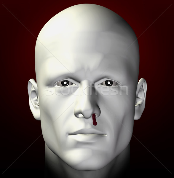 Bloeden neus man portret 3d illustration gezondheid Stockfoto © sirylok
