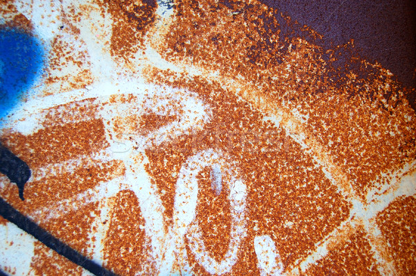 Rostigen Metalloberfläche malen verrostet Textur Sprühfarbe Stock foto © sirylok