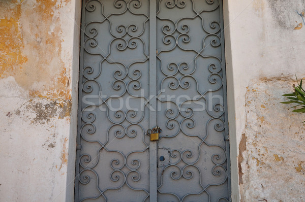Stock photo: iron gate textured wall