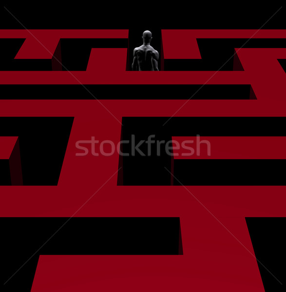 man exiting maze 3d illustration Stock photo © sirylok