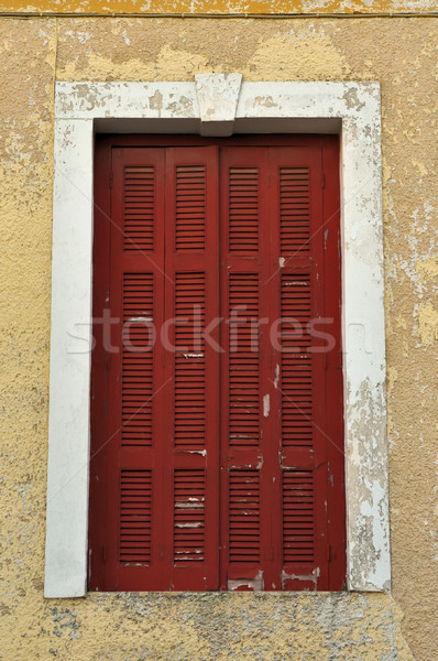 Cerrado pared rojo capeado pintura Foto stock © sirylok