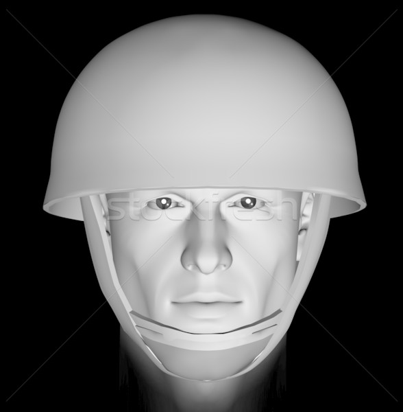 Ismeretlen katona férfi fej portré drámai Stock fotó © sirylok