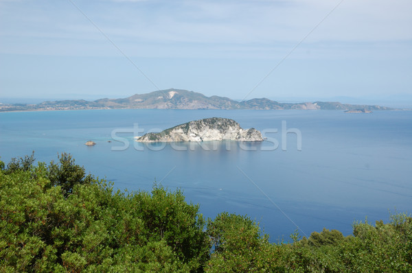 Stockfoto: Klein · eiland · zee · hemel · horizon · landschap