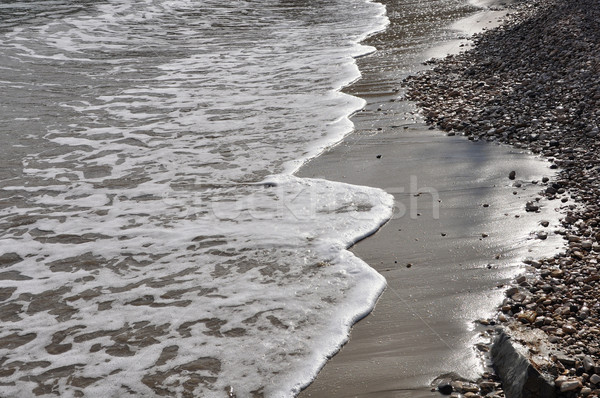 Foto stock: Olas · piedra · playa · borde · resumen · mar