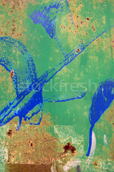 Wyblakły powierzchni metalu tekstury rdzy farby kolor Zdjęcia stock © sirylok