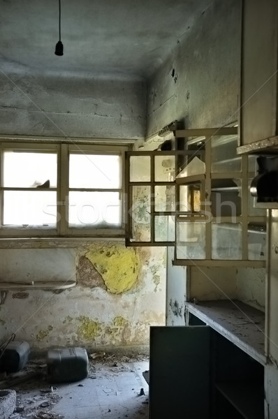 Stoffig muur lege kamer verlaten Stockfoto © sirylok