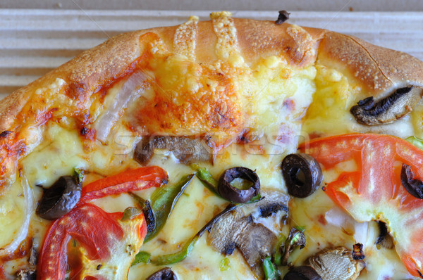 Pizza warzyw warzyw włoskie jedzenie grzyby cebule Zdjęcia stock © sirylok