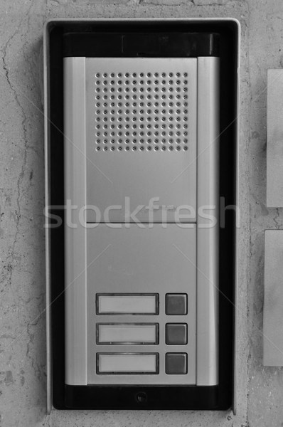 Timbre de la puerta botones orador blanco negro puerta seguridad Foto stock © sirylok