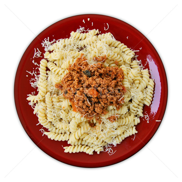 Sos bolognese makaronu włoskie jedzenie naczyń tekstury streszczenie Zdjęcia stock © sirylok