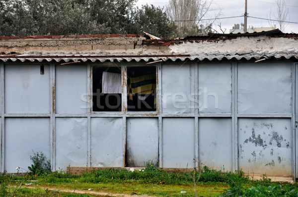 rusty shack with drying laundry Stock photo © sirylok