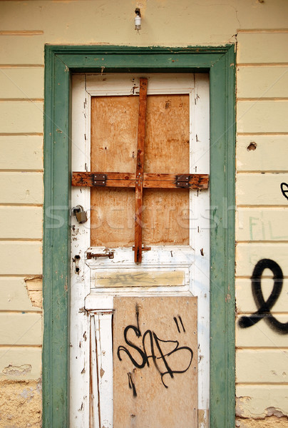 Stock photo: boarded up door