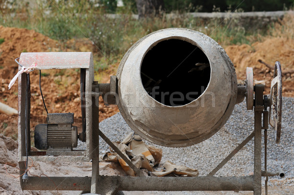 Ipari cement keverő gép építkezés építkezés Stock fotó © sirylok