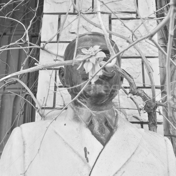 vandalized statue of man with mustache Stock photo © sirylok