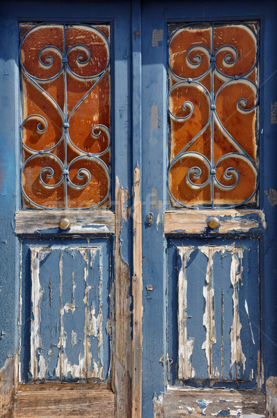 wooden door vintage metal frame Stock photo © sirylok