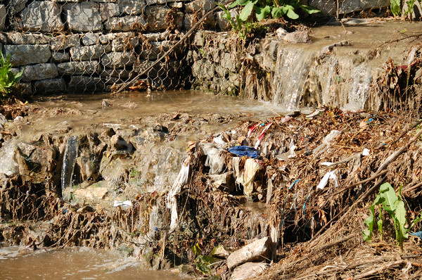 Odpadów wody mały rzeki miejskich przemysłu Zdjęcia stock © sirylok