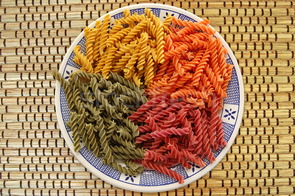 Makaronu tablicy cztery smaki włoskie jedzenie tekstury Zdjęcia stock © sirylok