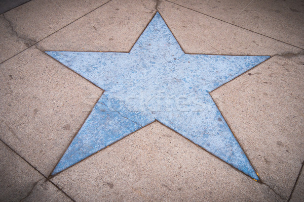 Stockfoto: Trottoir · star · Blauw · vorm · beton