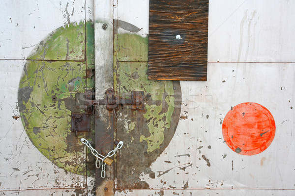 Painted circles on locked door Stock photo © skylight