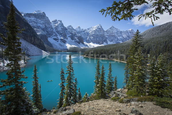 Moraine Lake with Canoe in Banff National Park Stock photo © skylight