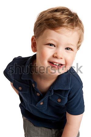 Drăguţ băiat zâmbitor inainte Imagine de stoc © SLP_London
